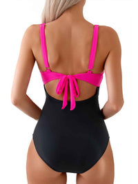 Thumbnail for Tied Cutout Contrast One-Piece Swimwear
