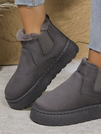 Thumbnail for Suede Round Toe Platform Boots