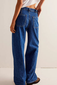 Thumbnail for Washed Wide Leg Jeans with Pockets