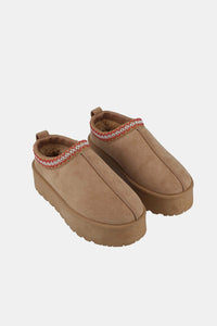 Thumbnail for Weeboo Platform Embroidered Trim Slip-On Boots