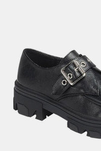 Thumbnail for Forever Link Buckled Platform Lug Sole Loafers