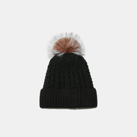 Thumbnail for Cable Knit Winter Hat with Pompom