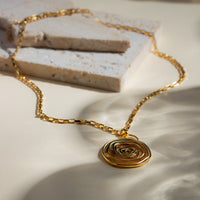 Thumbnail for 18K Gold-Plated Stainless Steel Spiral Pendant Necklace