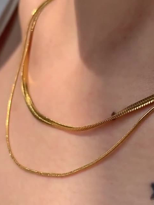Titanium Steel Double Layer Necklace