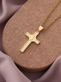 Thumbnail for Simple Cross Zirconia Pendant Necklace