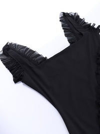 Thumbnail for Women's Ruffle Mesh Slit Dress