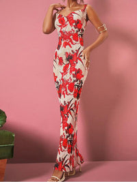 Thumbnail for Women's Spaghetti Strap Print Maxi Dress