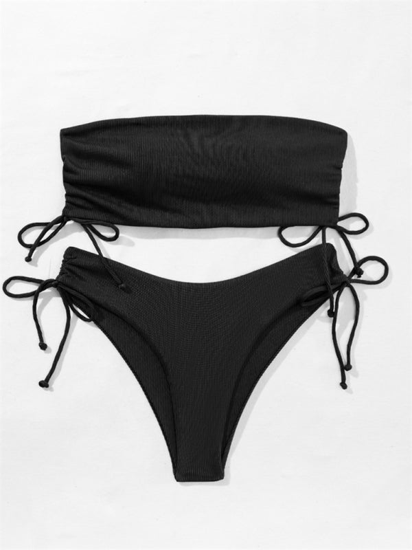 Women's Split Bandeau Strap Bikini