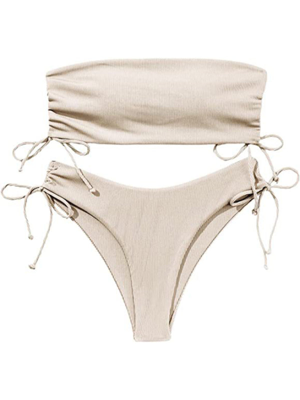Women's Split Bandeau Strap Bikini