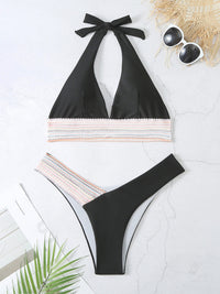 Thumbnail for Women's High Waist Color Block Push Up Bikini