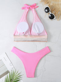 Thumbnail for Women's High Waist Color Block Push Up Bikini