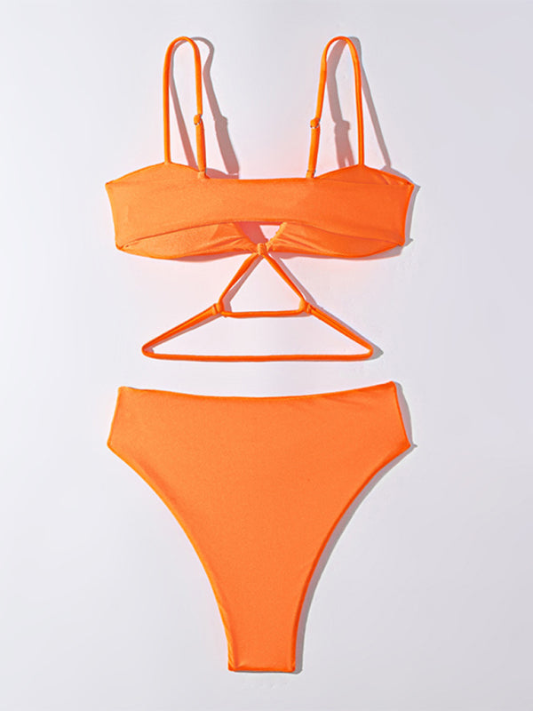 Women's Solid Color Crisscross Bikini