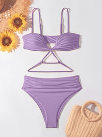 Thumbnail for Women's Solid Color Crisscross Bikini