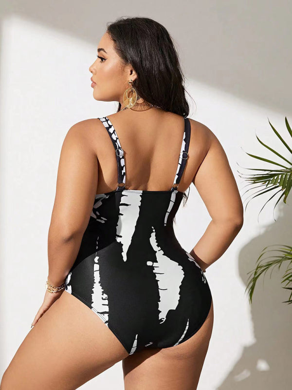 Plus Size Criss Cross Ruched One Piece