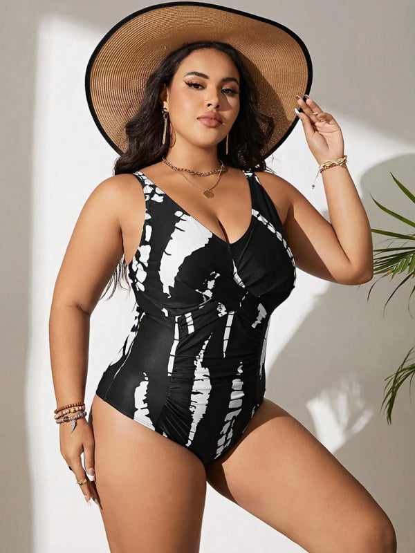 Plus Size Criss Cross Ruched One Piece