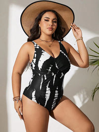 Thumbnail for Plus Size Criss Cross Ruched One Piece