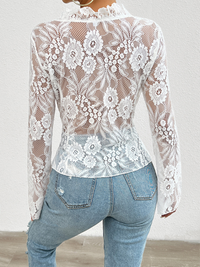 Thumbnail for Slim Long Sleeve Lace Top