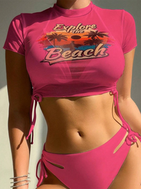 Thumbnail for Three-Piece Mesh Bikini Set