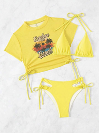 Thumbnail for Three-Piece Mesh Bikini Set