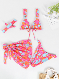 Thumbnail for Four Piece Printed Bikini Set