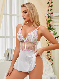 Thumbnail for Floral Mesh Nighty