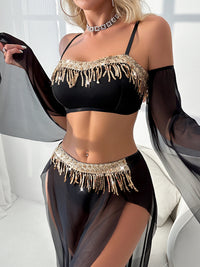 Thumbnail for Mesh Tassel Lingerie Set