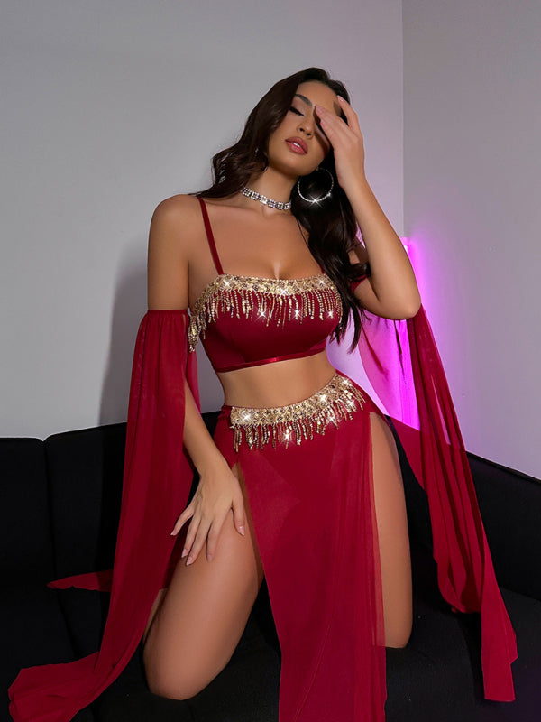 Mesh Tassel Lingerie Set