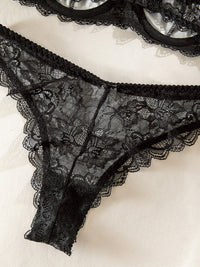 Thumbnail for Lace Trim Leopard Print Lingerie Set