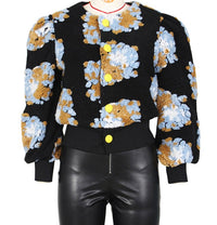 Thumbnail for Women's Button Three-Dimensional Flower Short Jacket