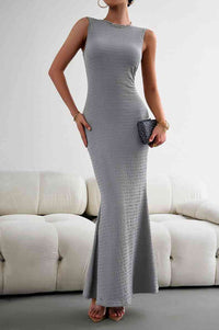 Thumbnail for Round Neck Sleeveless Maxi Fishtail Dress