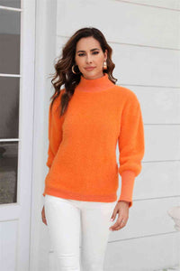 Thumbnail for Turtle Neck Long Sleeve Pullover Sweater