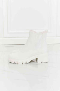 Thumbnail for MMShoes Work For It Matte Lug Sole Chelsea Boots in White