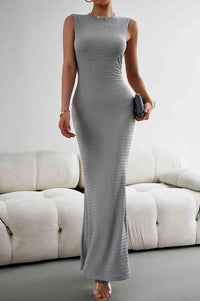 Thumbnail for Round Neck Sleeveless Maxi Fishtail Dress