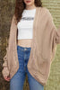 Cable-Knit Open Front Cardigan with Pockets