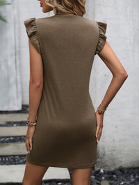 Thumbnail for Round Neck Butterfly Sleeve Dress with Pocket