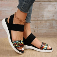 Thumbnail for PU Leather Open Toe Low Heel Sandals