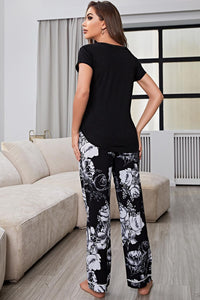 Thumbnail for Full Size V-Neck Top and Floral Pants Lounge Set