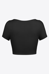 Thumbnail for Square Neck Ribbed Crop Top