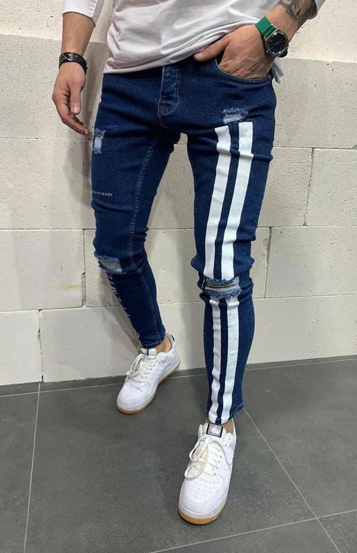 Men's Graphic Distressed Skinny Fit Jeans