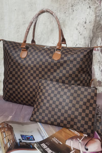 Thumbnail for Checkered Two-Piece Bag Set