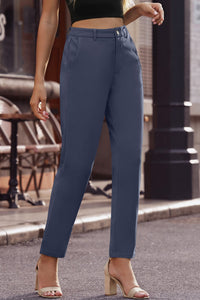 Thumbnail for Ankle-Length Straight Leg Pants with Pockets