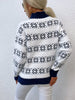 Snowflake Pattern Mock Neck Sweater