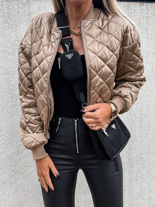 Quilted Short Bomber Jacket