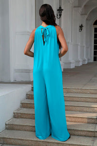 Thumbnail for Double Take Full Size Tie Back Cutout Sleeveless Jumpsuit