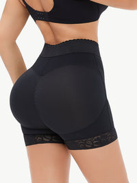 Thumbnail for Full Size Zip-Up Lace Trim Shaping Shorts