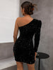 Sequin One-Shoulder Mini Bodycon Dress