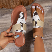 Thumbnail for Animal Print Open Toe Sandals