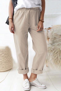 Thumbnail for Paperbag Waist Pull-On Pants with Pockets