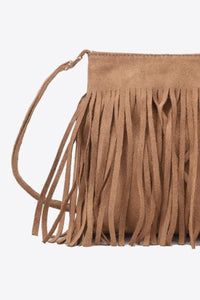 Thumbnail for PU Leather Crossbody Bag with Fringe