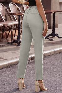 Thumbnail for Ankle-Length Straight Leg Pants with Pockets